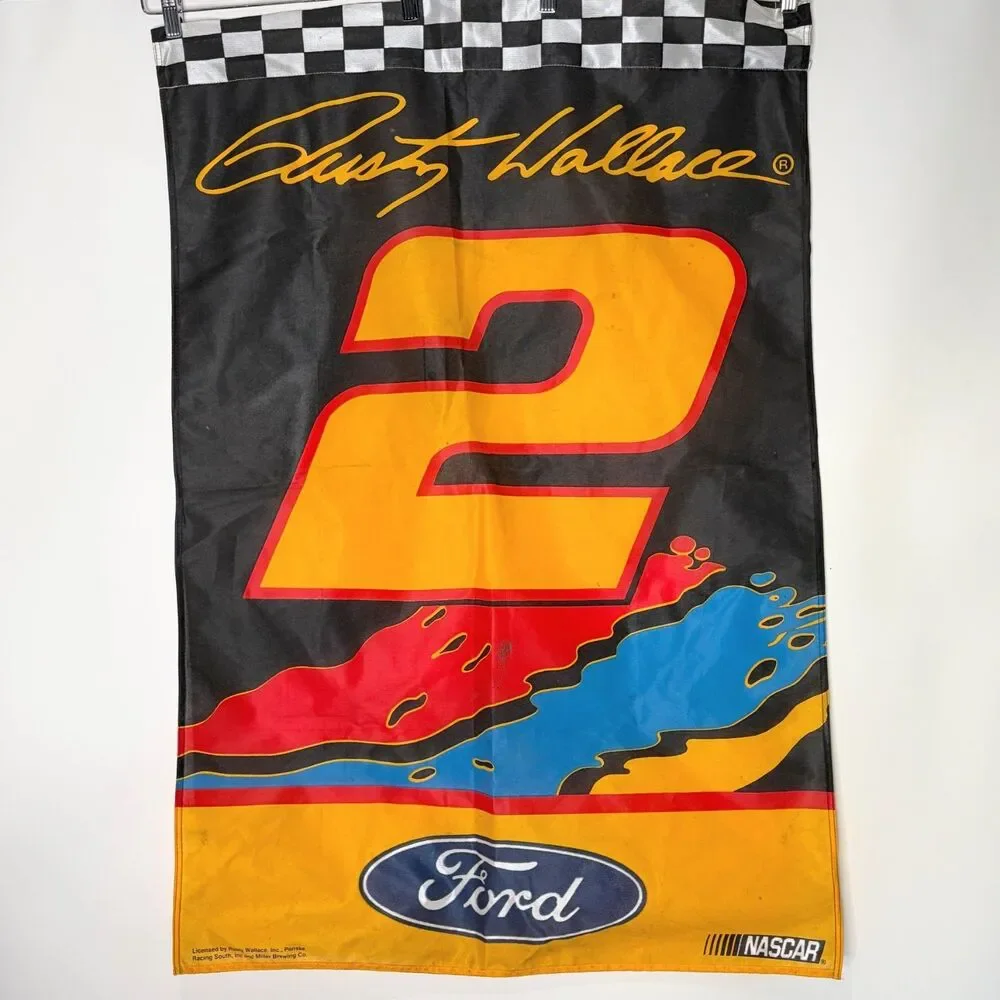 Valley Forge Rusty Wallace Ford Nascar Racing 2 Flag Banner Decor Mesh 27
